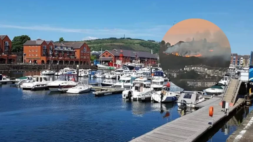 Arson inquiry as Mayhill fires burn across Swansea weekend 2026