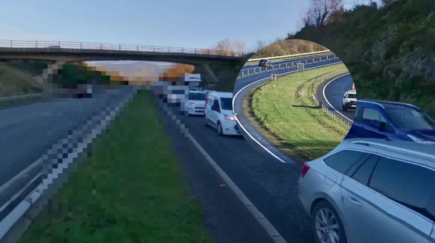 Stolen Taxi Wrong-Way on Wales Dual Carriageway