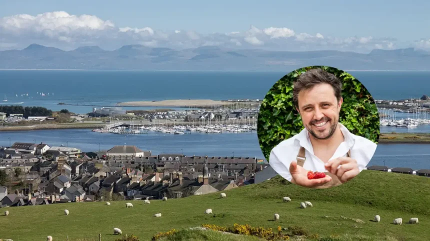 Chef Ellis Barrie leads harbour cookery demos for fishers